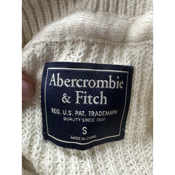 Abercrombie & Fitch Crewneck Ivory and Blue Striped Sweater Size Small - Picture 7 of 8